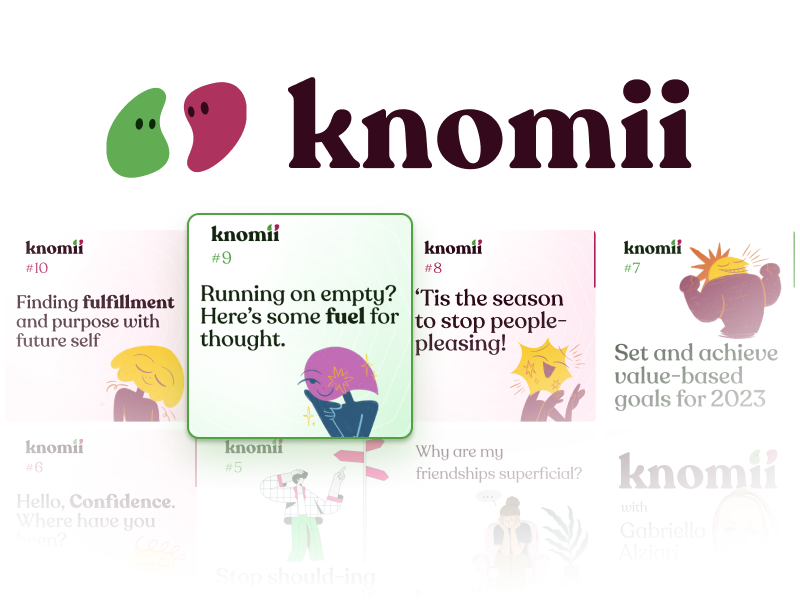 Knomii Podcast Artwork A grid of podcast artwork for the Knomii podcast.